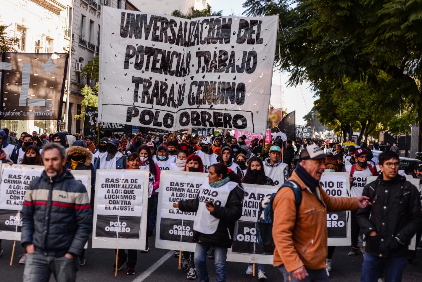 Marcha y permanencia de la Unidad Piquetera en Plaza de Mayo